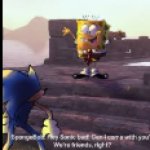 sonic and spongebob