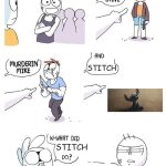 *never give stitch a bomb | STITCH; STITCH; *STARTS TO EXPLAIN THE WORLD TRADE CENTER BOMBING | image tagged in what did x do | made w/ Imgflip meme maker
