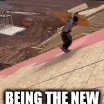 Leaving the job the hard way | BEING THE NEW GUY ON THE JOB | image tagged in gifs,falling down,fail | made w/ Imgflip video-to-gif maker