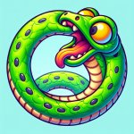 Snakes eating its own tail