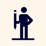 A stickman holding a pencil