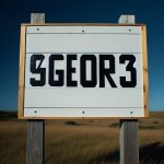 sign that says "9geor3" (ai)