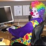 clown on computer