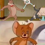 Tom and jerry sword fight meme