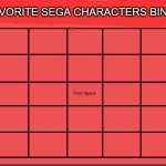 favorite sega characters bingo