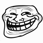 Troll face with space