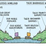Our Blessed Homeland vs Their Barbarous Wastes by Tom Gauld