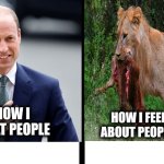 People suck | HOW I FEEL ABOUT PEOPLE; HOW I TREAT PEOPLE | image tagged in split | made w/ Imgflip meme maker