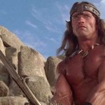 Conan weilds sword