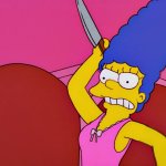 Marge Simpson Brandishing A Knife