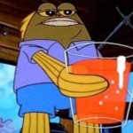 SpongeBob fish passing drink
