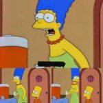 Marge and Bart Simpson