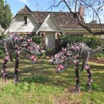 flamingos attacking dinosaurs