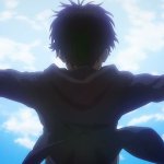 Eren Yeager looking at the sky