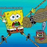 Spongebob Lima Beans | Emotionally scared Sanrio fans; Dastardly & Muttley imagine a Teen Titans Go episode about the main cast being stuck with the Cocomelon-fied Hello Kitty & co. Sanrio x Cocomelon collab | image tagged in spongebob lima beans,cocomelon,teen titans go,sanrio,paranoia,wacky races | made w/ Imgflip meme maker