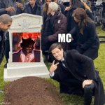 Grant Gustin over grave | MC | image tagged in grant gustin over grave | made w/ Imgflip meme maker