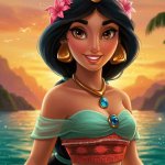 Princess Jasmine as Moana