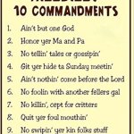 Hillbilly commandments