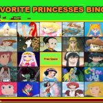 favorite princesses bingo | image tagged in favorite princesses bingo,studio ghibli,the little mermaid,videogames,movies,anime | made w/ Imgflip meme maker