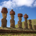 Moai with hats
