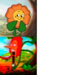 Reverse Cuphead Flower ex meme