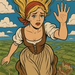 free falling peasant woman