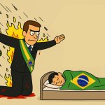 Soldier protecting sleeping child - Bolsonaro version