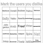 User you dislike bingo meme