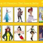 top 10 characters that deserves better | image tagged in top 10 characters that deserves better,pokemon,video games,disney princesses,anime,x-men | made w/ Imgflip meme maker