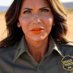 Kristi Noem Orange Lips Trump Border Patrol
