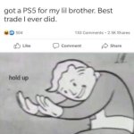 aww thats so nic- wait a minute | image tagged in fallout hold up,hold up,memes,funny,wait what | made w/ Imgflip meme maker