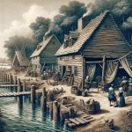 The first permanent English settlement in America ..north bank o