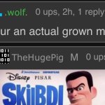 You’re an actual grown man meme