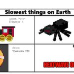 Slowest Things on Earth ? | #PupMomLeah; HEATWAVE OF 2025 🥵 | image tagged in slowest things on earth | made w/ Imgflip meme maker