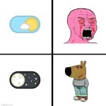 Light mode v dark mode | image tagged in light mode dark mode | made w/ Imgflip meme maker