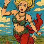 falling belly dancer