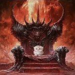 Cat in throne