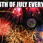 4th of July special | HAPPY 4TH OF JULY EVERYONE!!!!! | image tagged in colorful fireworks,4th of july | made w/ Imgflip meme maker