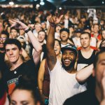 Happy crowd