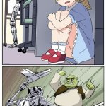 Shrek kicking terminating hunting girl