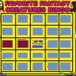 favorite fantasy creatures bingo