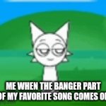 I be listening to aw shucks fnf and this is me when the lyrics comes | ME WHEN THE BANGER PART OF MY FAVORITE SONG COMES ON | image tagged in gifs,wenda randomly emoting | made w/ Imgflip video-to-gif maker