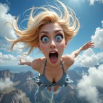 falling panicked blonde meme