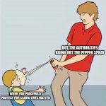 pepper spray | BUT THE AUTHORITIES BRING OUT THE PEPPER SPRAY; WHEN YOU PEACEFULLY PROTEST FOR SLAVIC LIVES MATTER | image tagged in pepper spray,slavic lives matter | made w/ Imgflip meme maker