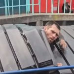 Man in dumpster