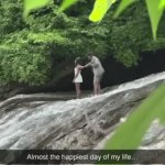 The plunge | LITTLE DID HE KNOW IT WAS ALL DOWNHILL FROM THERE; ANOTHER ONE TAKES THE PLUNGE | image tagged in gifs,fun,the plunge | made w/ Imgflip video-to-gif maker