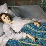 Lady in her deathbed painting