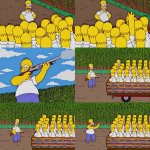 Homer shoots his clones
