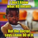 ADHD | I don’t know what HD means; But the doctor says I have 80 of it | image tagged in patiently waiting for,attention | made w/ Imgflip meme maker