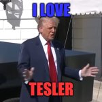 I love Tesler | I LOVE; TESLER | image tagged in i love tesler | made w/ Imgflip meme maker